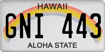HI license plate GNI443