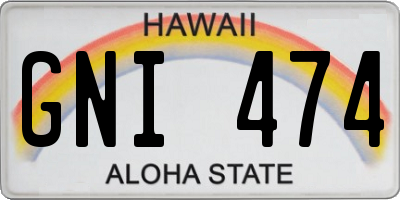 HI license plate GNI474
