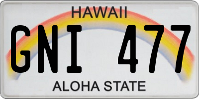 HI license plate GNI477