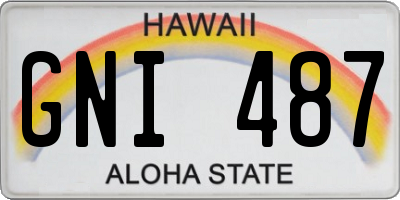 HI license plate GNI487