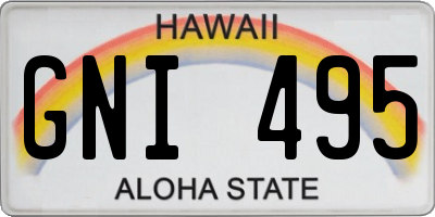 HI license plate GNI495
