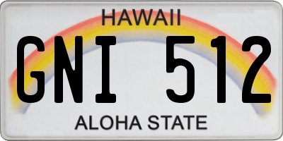 HI license plate GNI512