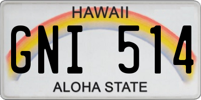 HI license plate GNI514