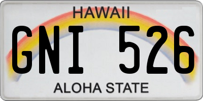 HI license plate GNI526