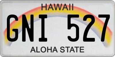 HI license plate GNI527