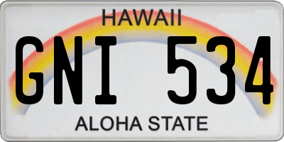 HI license plate GNI534