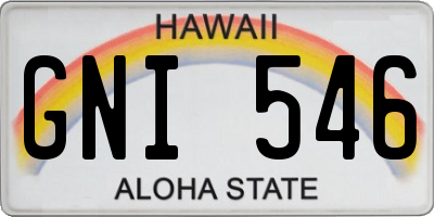 HI license plate GNI546
