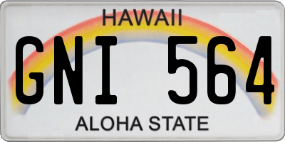 HI license plate GNI564