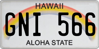 HI license plate GNI566