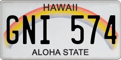 HI license plate GNI574
