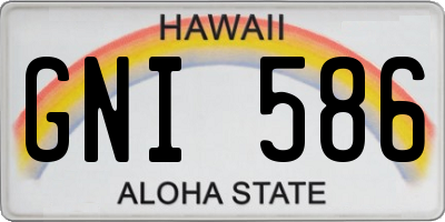 HI license plate GNI586