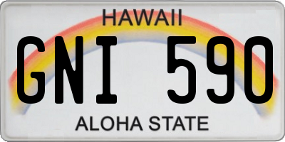 HI license plate GNI590