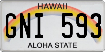 HI license plate GNI593