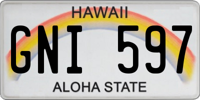 HI license plate GNI597