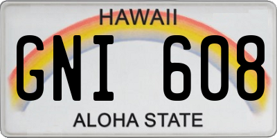 HI license plate GNI608