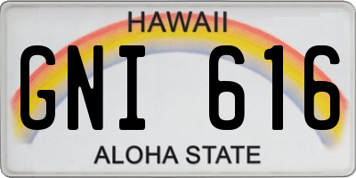 HI license plate GNI616