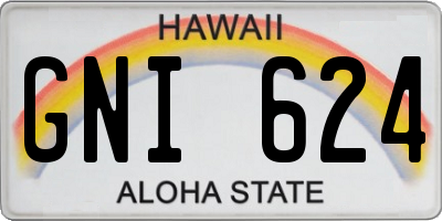 HI license plate GNI624