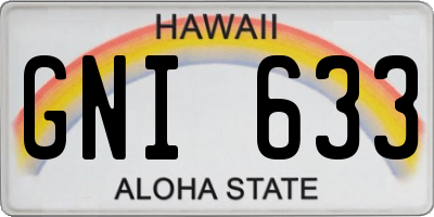 HI license plate GNI633
