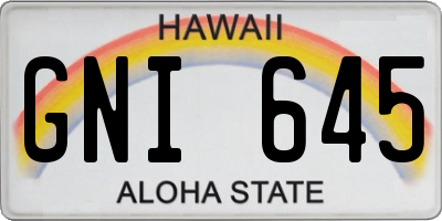 HI license plate GNI645