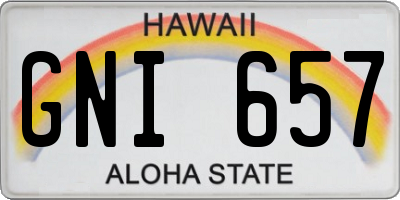 HI license plate GNI657