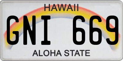 HI license plate GNI669