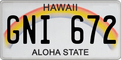 HI license plate GNI672