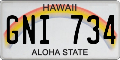 HI license plate GNI734
