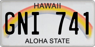 HI license plate GNI741