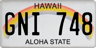 HI license plate GNI748