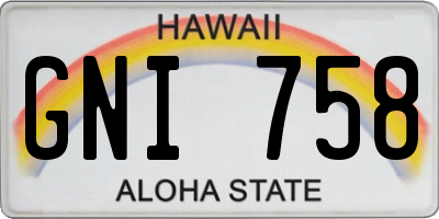 HI license plate GNI758