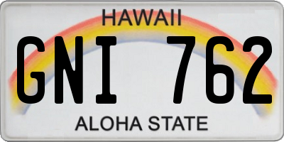 HI license plate GNI762