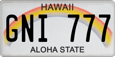 HI license plate GNI777