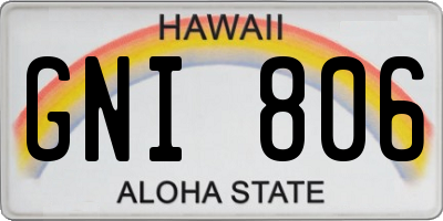 HI license plate GNI806