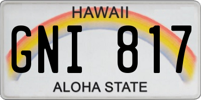HI license plate GNI817