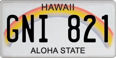 HI license plate GNI821
