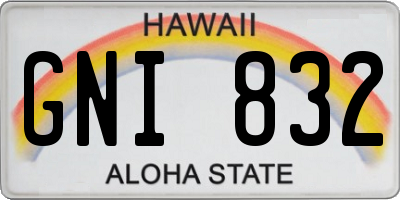 HI license plate GNI832