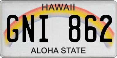 HI license plate GNI862