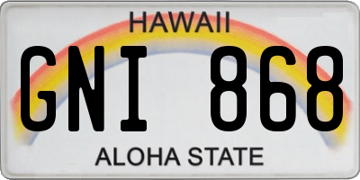 HI license plate GNI868