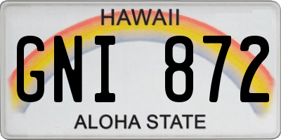 HI license plate GNI872