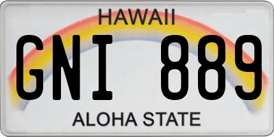 HI license plate GNI889