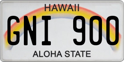 HI license plate GNI900