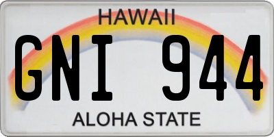 HI license plate GNI944