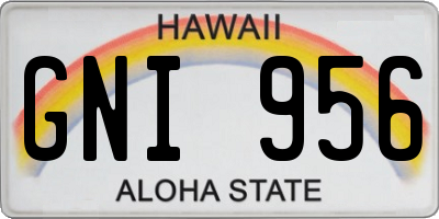 HI license plate GNI956