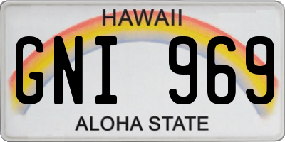 HI license plate GNI969