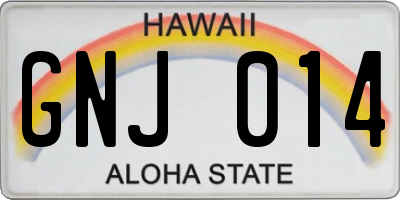 HI license plate GNJ014