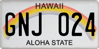 HI license plate GNJ024