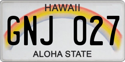 HI license plate GNJ027