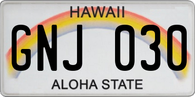 HI license plate GNJ030