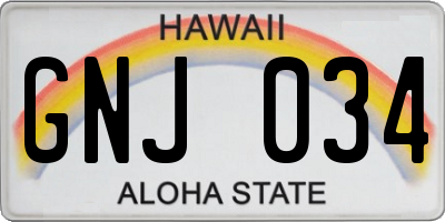 HI license plate GNJ034