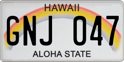 HI license plate GNJ047